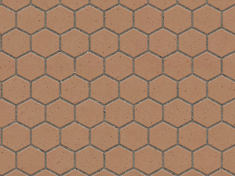  无缝六角形石材拼花地砖人行道路地面广场铺贴 