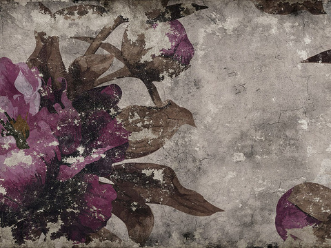  现代做旧涂鸦水泥墙面壁纸墙纸 