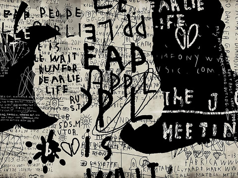  现代做旧涂鸦水泥墙面壁纸墙纸 