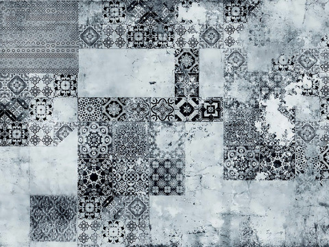  现代做旧涂鸦水泥墙面壁纸墙纸 