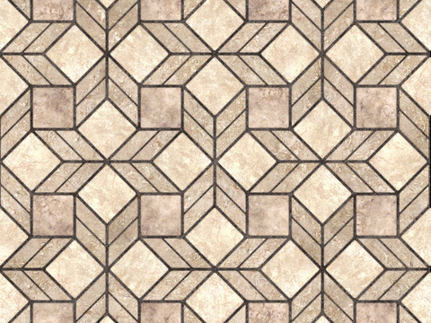  无缝黄色几何图案大理石瓷砖 