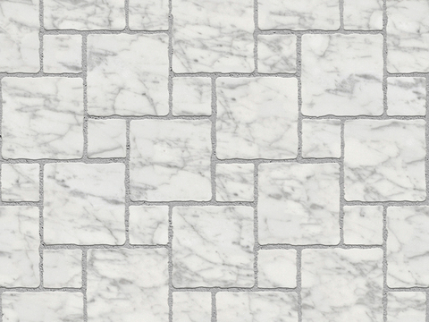  无缝花岗岩石材拼花地砖人行道路地面广场铺贴 