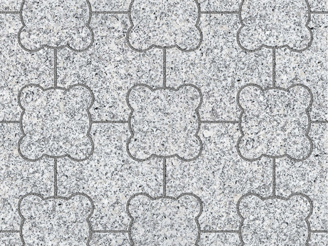  无缝花岗岩石材拼花地砖人行道路地面广场铺贴 