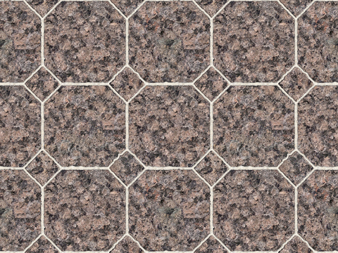  无缝花岗岩石材拼花地砖人行道路地面广场铺贴 