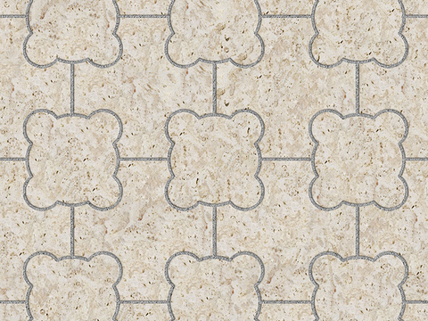  无缝花岗岩石材拼花地砖人行道路地面广场铺贴 