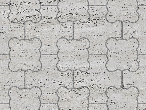  无缝花岗岩石材拼花地砖人行道路地面广场铺贴 