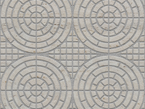  无缝鹅软石拼花地砖人行道路地面广场铺贴 