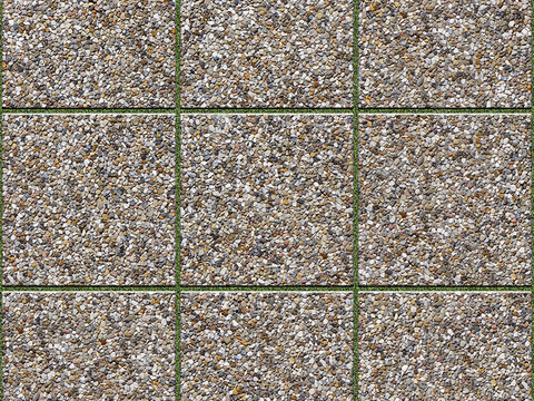  无缝鹅软石碎石砾石地砖人行道路地面广场铺贴 