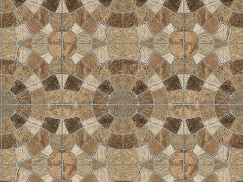  无缝鹅软石拼花地砖人行道路地面广场铺贴 