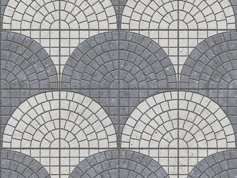  无缝鹅软石拼花地砖人行道路地面广场铺贴 