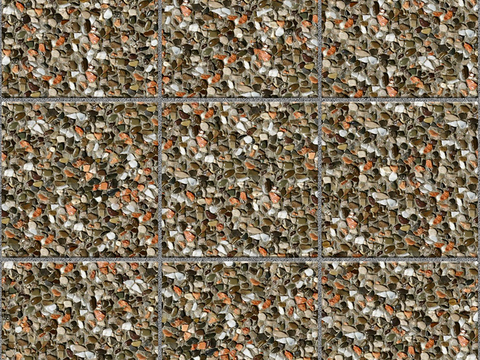  无缝鹅软石拼花地砖人行道路地面广场铺贴 