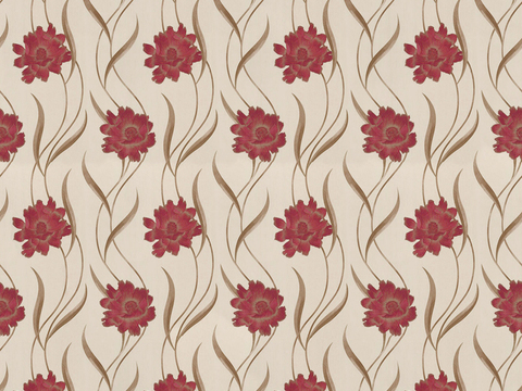  无缝红色欧式田园风格碎花花纹图案壁纸壁布墙布 