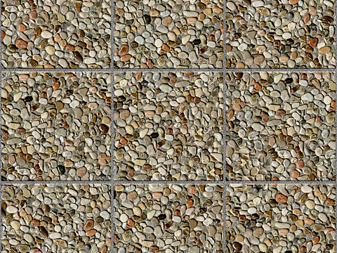  无缝鹅软石拼花地砖人行道路地面广场铺贴 