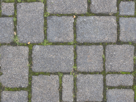  无缝灰色方形拼花地砖人行道路地面街道广场铺贴 