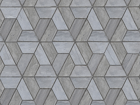  无缝灰色水泥拼花地砖广场砖人行道路地面 