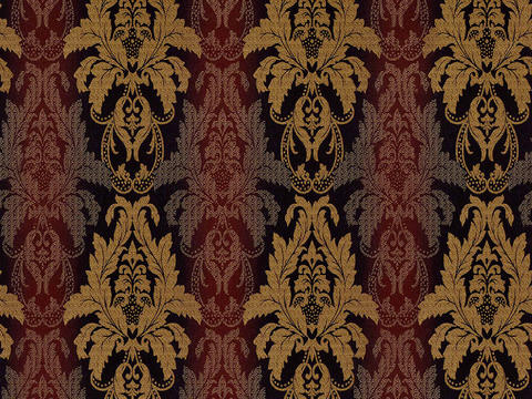  无缝红色欧式法式古典花纹壁纸壁布墙布 