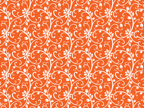  无缝橙色欧式田园风格碎花花纹图案壁纸壁布墙布 
