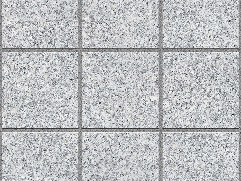  无缝灰色花岗岩石材拼花地砖人行道路地面广场铺贴 