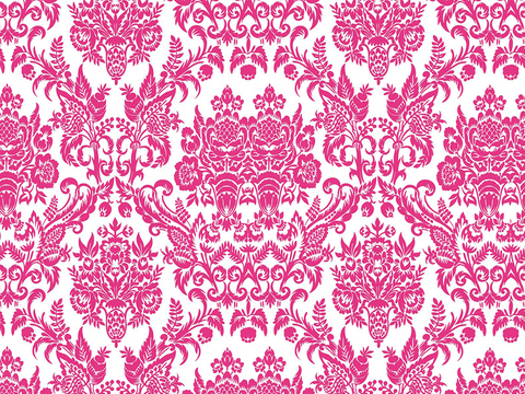  无缝红色欧式法式古典花纹壁纸壁布墙布 