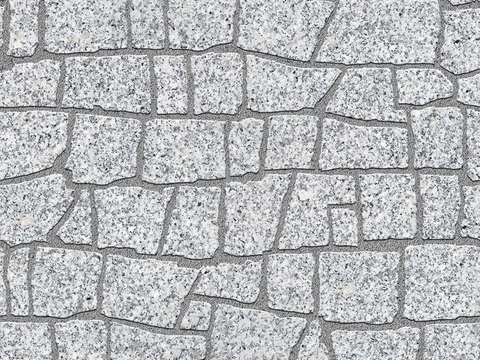  无缝灰色不规则拼花石板地砖人行道路地面广场铺贴 