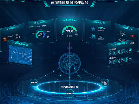  现代大数据科技电子屏 