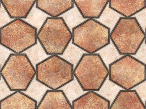  无缝花岗岩石材几何拼花地砖人行道路地面广场砖 