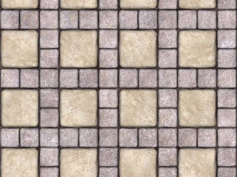  无缝花岗岩石材几何拼花地砖人行道路地面广场砖 