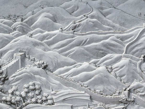  现代万里长城浮雕 