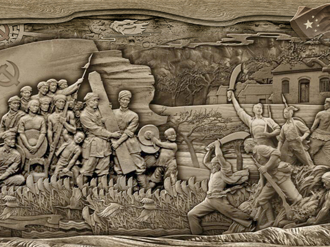  现代革命战争浮雕 