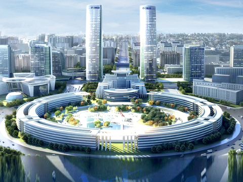  未来城市电子屏幕 