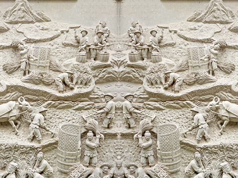  古代农耕文化浮雕 