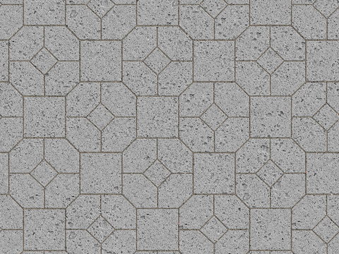  无缝花岗岩石材几何拼花地砖人行道路地面广场铺贴 