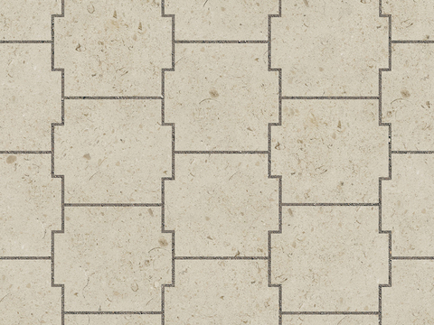  无缝花岗岩石材几何拼花地砖人行道路地面广场铺贴 