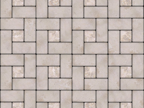  无缝花岗岩石材几何拼花地砖人行道路地面广场砖 