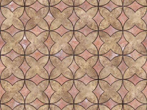  无缝花岗岩石材几何拼花地砖人行道路地面广场砖 