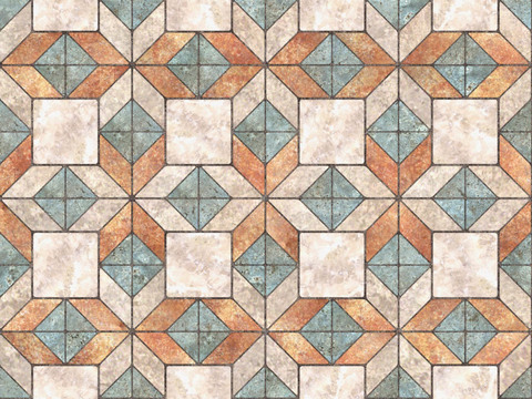  无缝花岗岩石材几何拼花地砖人行道路地面广场砖 