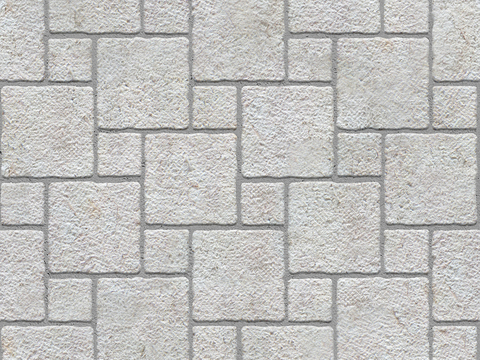  无缝花岗岩石材几何拼花地砖人行道路地面广场铺贴 