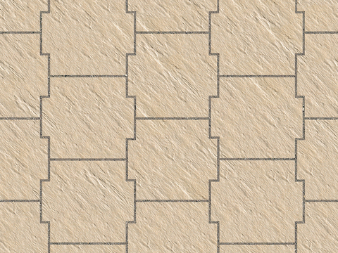  无缝花岗岩石材几何拼花地砖人行道路地面广场铺贴 