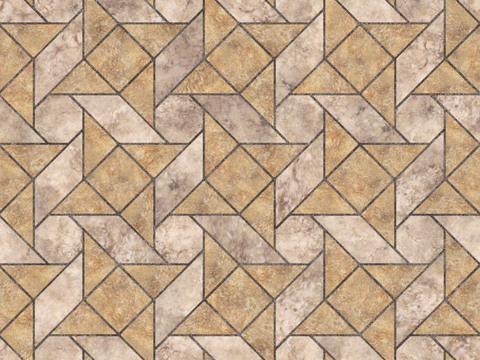  无缝花岗岩石材几何拼花地砖人行道路地面广场砖 