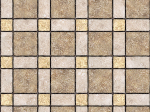  无缝花岗岩石材几何拼花地砖人行道路地面广场砖 