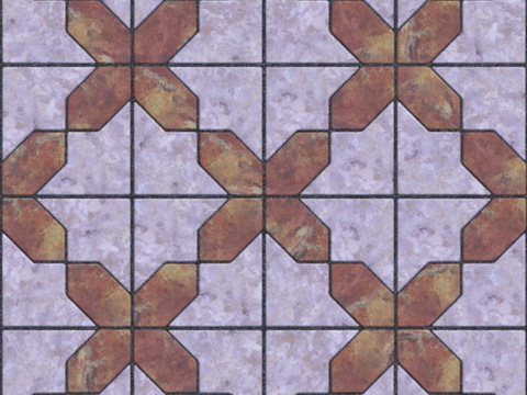  无缝花岗岩石材几何拼花地砖人行道路地面广场砖 