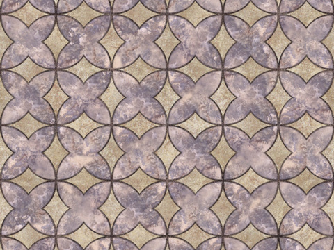  无缝花岗岩石材几何拼花地砖人行道路地面广场砖 