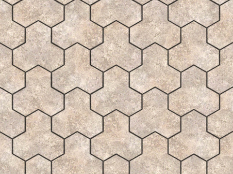  无缝花岗岩石材几何拼花地砖人行道路地面广场砖 