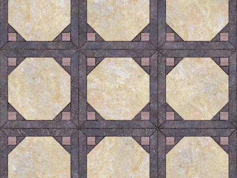  无缝花岗岩石材几何拼花地砖人行道路地面广场砖 