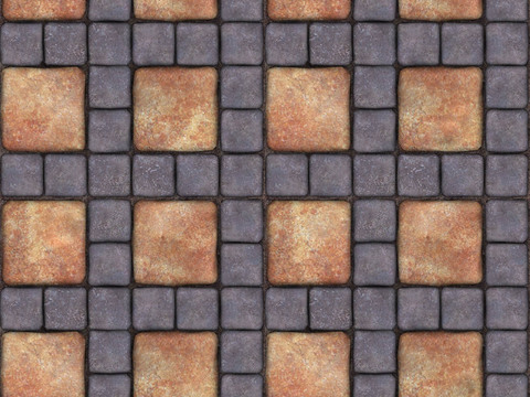  无缝花岗岩石材几何拼花地砖人行道路地面广场砖 