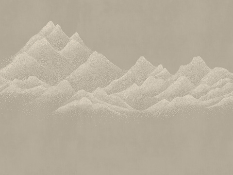  新中式禅意山水壁画贴图 