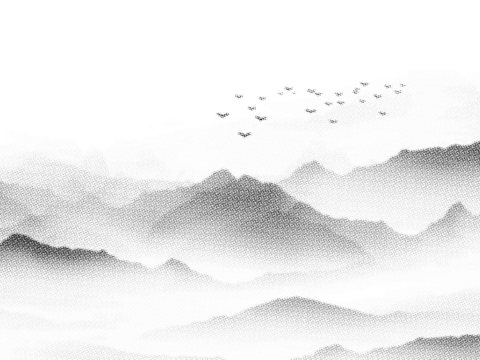  山水穿孔金属板贴图 