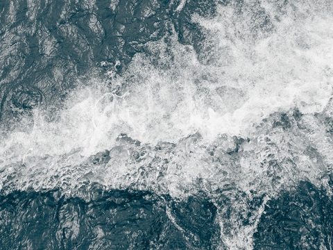  蓝色海浪花水波水纹 