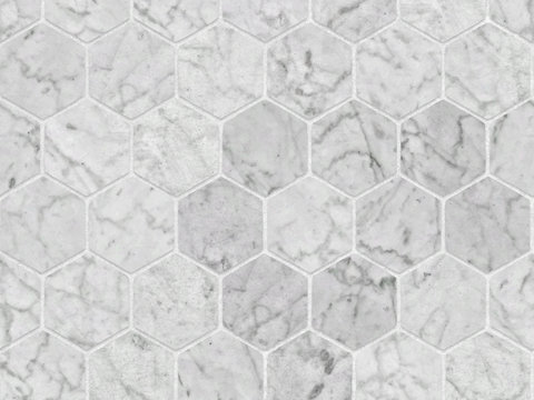  白色大理石六边形 