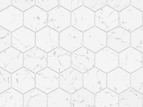  白色大理石六边 